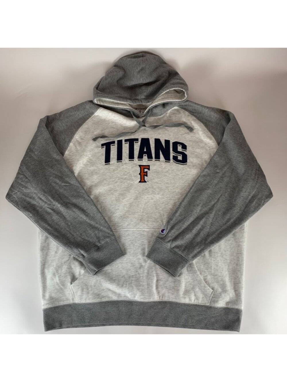 Cal State Fullerton Titans NCAA Heather Gray Champion Pullover Hoodie Mens 2XL - Picture 1 of 5